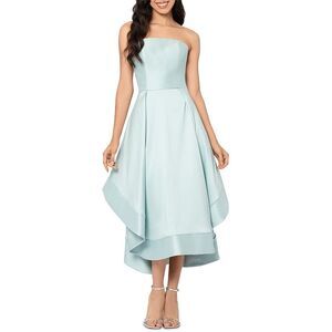 Aqua Strapless Pastel Blue Dress